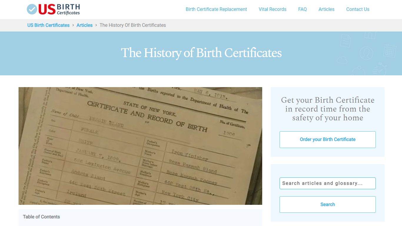 The History of Birth Certificates - US Birth Certificates