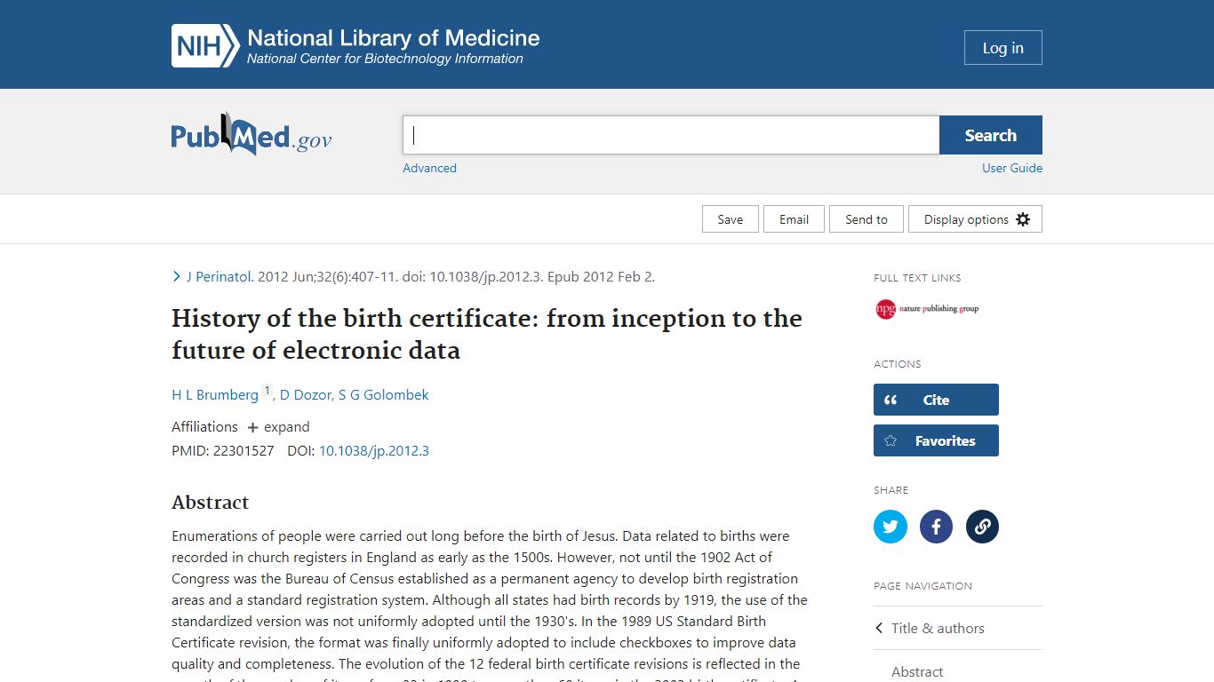 History of the birth certificate: from inception to the future of ...